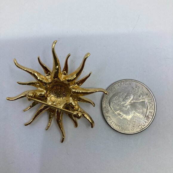 Vtg 1960 D'Orlan buried treasure collection star flower brooch - Picture 2 of 2